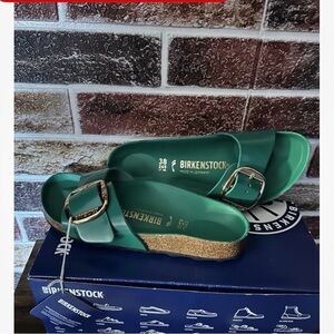 Birkenstock Madrid Big Buckle Digital Green EU 38 size 7 gold buckle